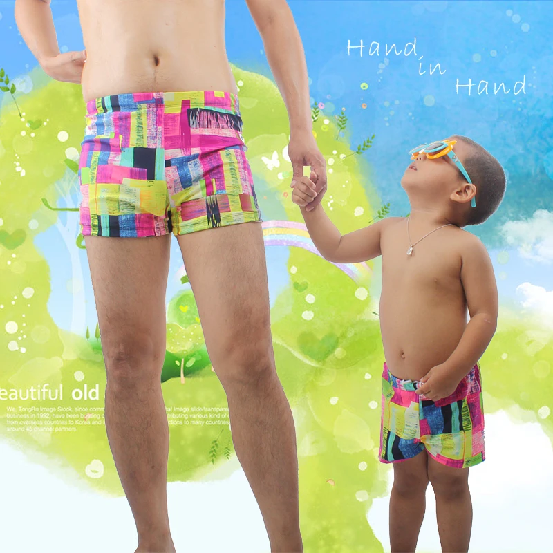 Swimmart/Лидер продаж, купальный костюм для папы и сына комплект одежды для семьи, шорты купальные костюмы для родителей и детей Купальные костюмы Прямая поставка