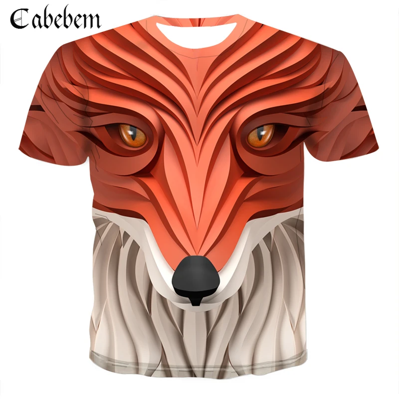 

Summer new men's 3D fox print T-shirt 3D high quality printed digital T-shirt men/women retro street wear shirt 2019 men's w