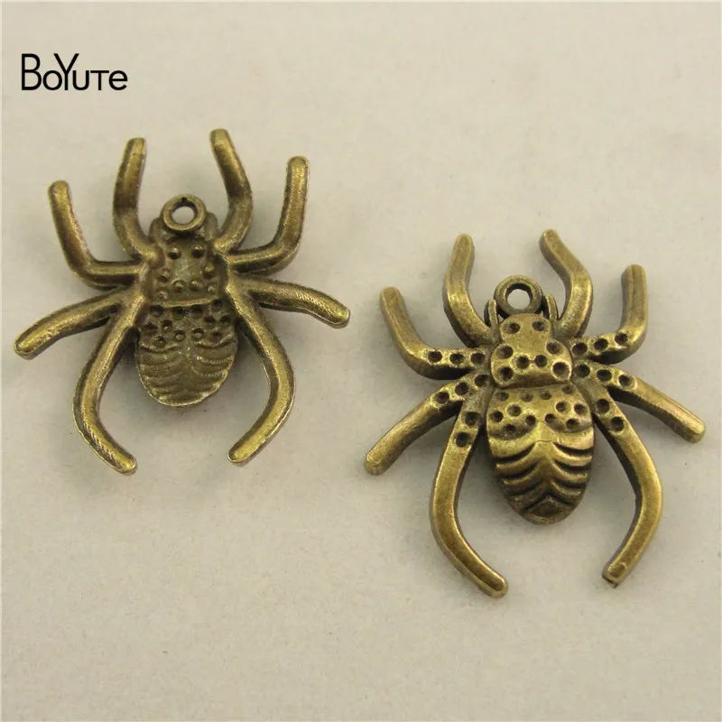 BoYuTe (50 PiecesLot) Metal Alloy 2925MM Spider Pendant Charms Vintage Diy Hand Made Jewelry Accessories (3)