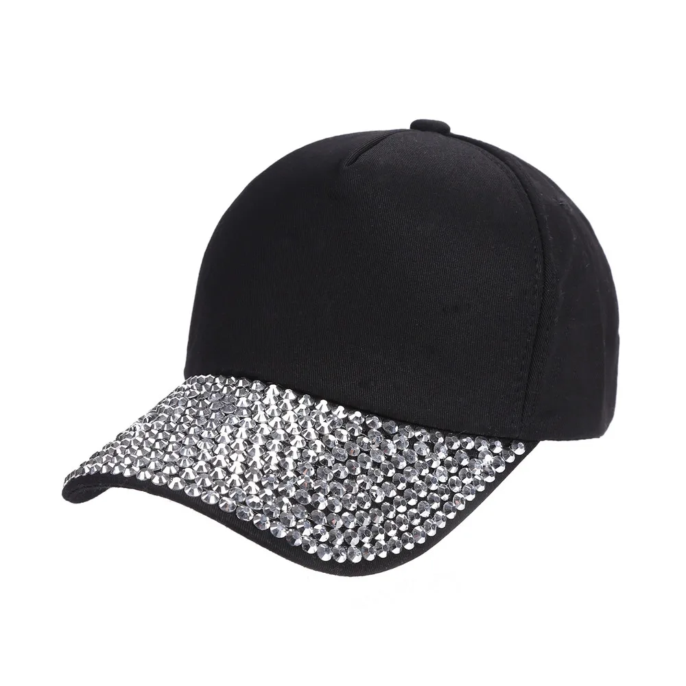 Womens New Fashion Baseball Cap Rhinestone Paw Shaped Snapback Hat czapka z daszkiem