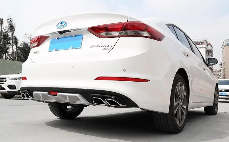 Для hyundai elantra- модельный диффузор ABS краска для автомобиля задний бампер спойлер для губ, Автомобильный задний бампер диффузор для hyundai