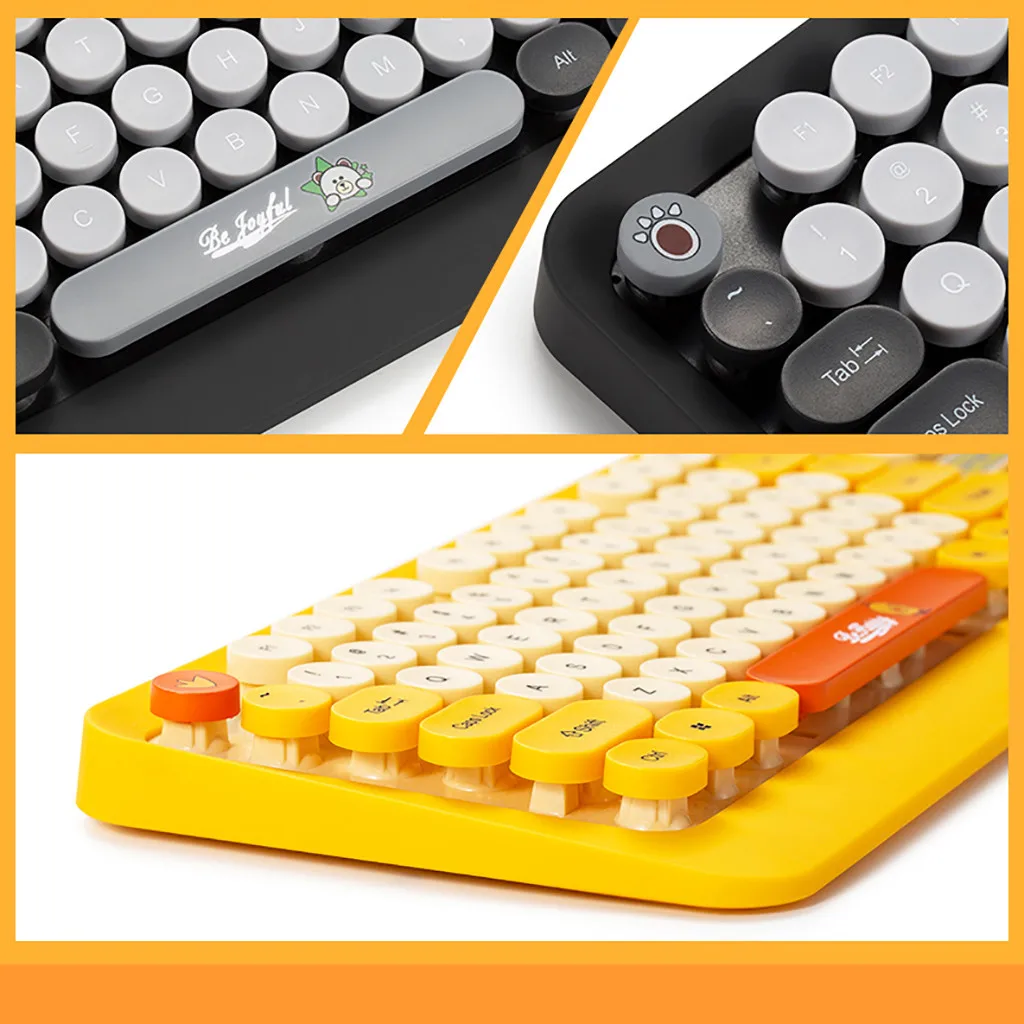 VOBERRY Мода Шоколад клавиши для ПК K68 Беспроводной оптическая клавиатура и приемник usb-мыши комплект