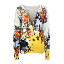 Леопардовый вязаный женский кардиган весна и осень, короткий тонкий свитер с принтом и длинными рукавами, Женский вязаный свитер OL