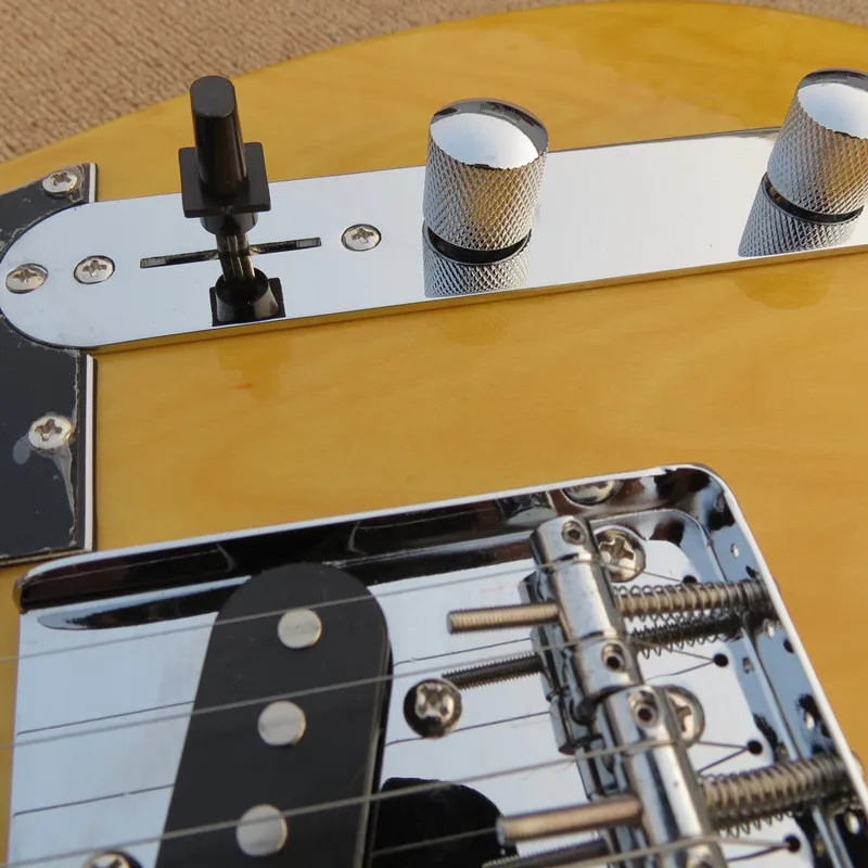 Фабрика custom shop новинка telecaster Желтое дерево кленовый гриф 6 струнная электрогитара