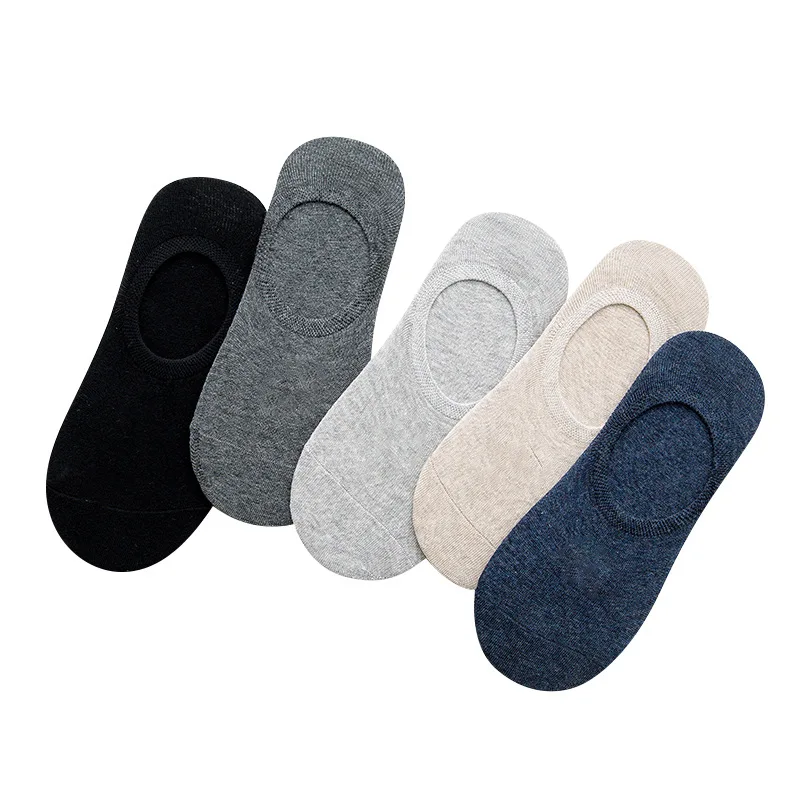 

10pcs=5 pairs men cotton socks deodorant Comfortable invisible socks casual non slip shallow mouth men's boat socks wholesale