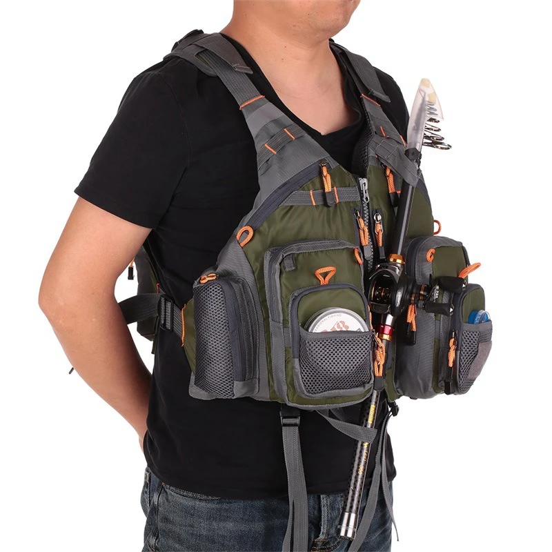 

2019 Fishing Vest Life Jacket Men Outdoors Multi-function Buoyancy Breathable Quick Dry Fish Vest Polyester Fiber Fish Jacket