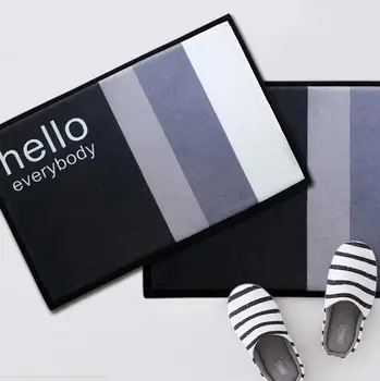 

40*60cm Nordic style Hello Everybody small rug anti slip grey style rug mat living room carpet sofa door mat