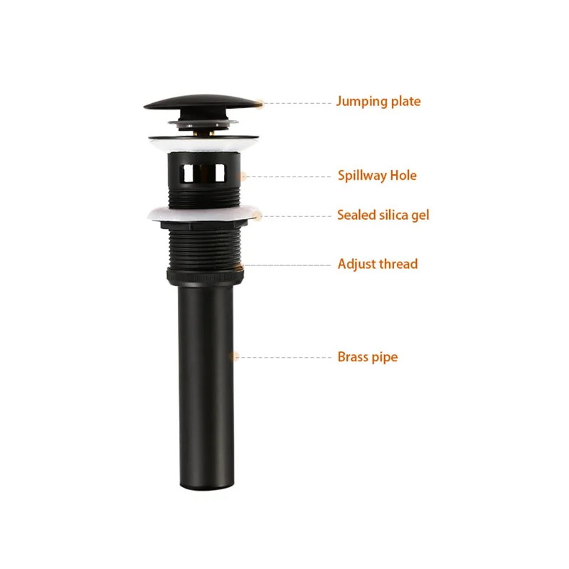 Billig Messing Ablauf Schwarz Weiß Chrom Gold rose gold ORB Bad Becken Push Down Pop  Up Drain Mit Ohne Überlauf Loch Design