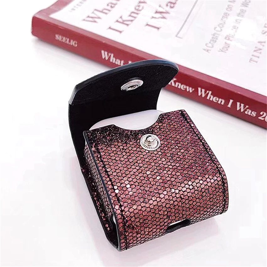PINK LIPS Sequin Bling Case Earphones For Apple Airpods Bluetooth Wireless Earphone Protective Skin Cover For AirPods Ear Bag (8)_