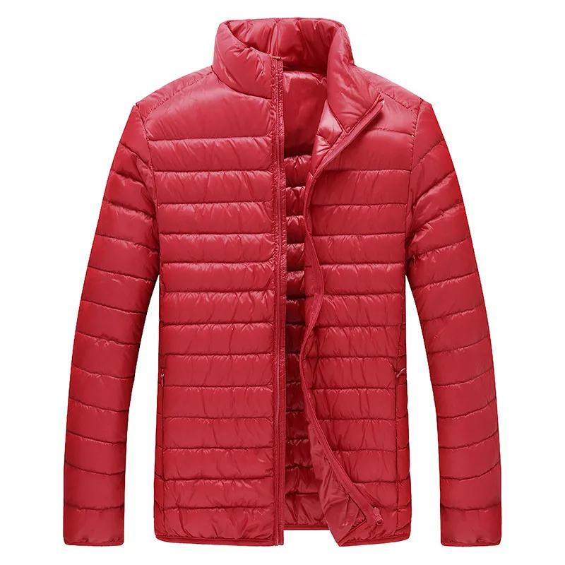 7xl6xlзимняя мужская куртка-пуховик на утином пуху, 90% содержание ультратонкого ультра-светильник, куртка с длинными рукавами, размеры - Цвет: red