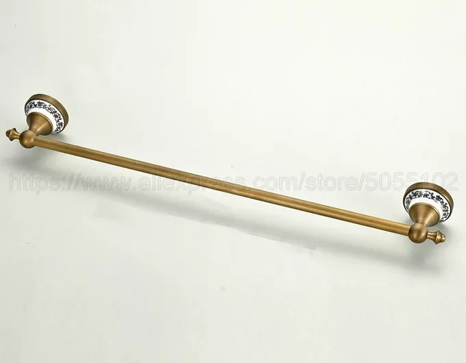 Towel Bars Antique Brass Bathroom Shelf Towel Holder Hanger Towel Single Rail Wall Bathroom Accessories Towel Rack zba402