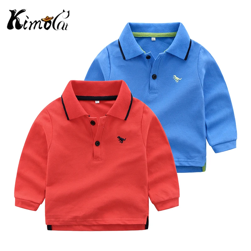 

Kimocat Kids Boy Polo Shirts Long Sleeve Spring Autumn Solid Color Clothes For Children Tops Soft Cute Toddler Infant Shirt