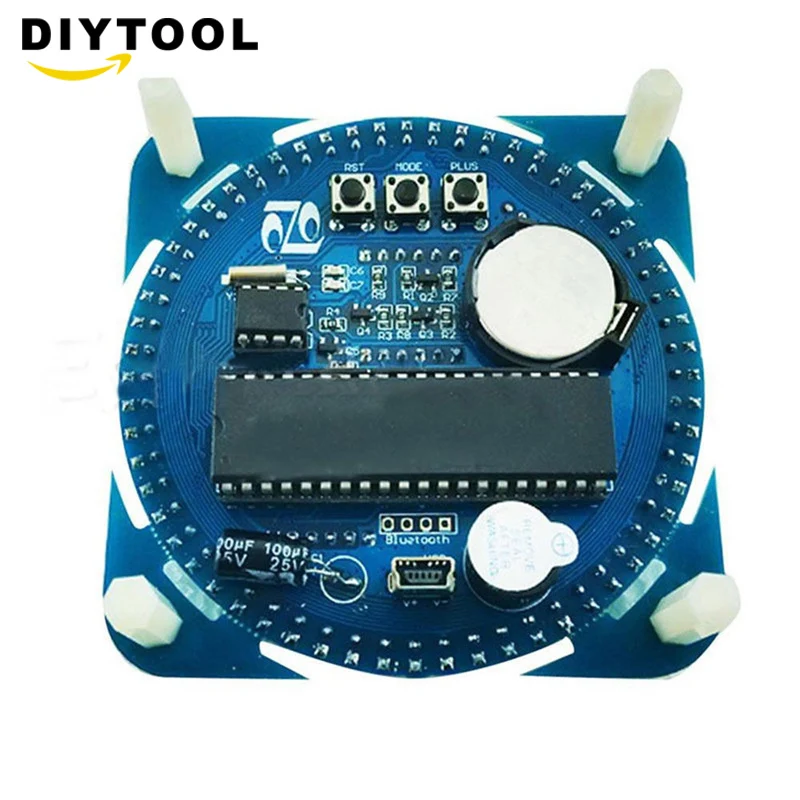 DS1302 вращающийся светодиодный Дисплей сигнализации Электронные часы модуль светодиодная панель температурного контроля таймер