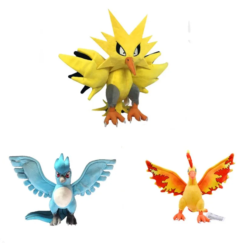 TAKARA TOMY Покемон Япония мультфильм аниме Articuno Moltres и Zapdos Мягкие плюшевые игрушки покемон плюшевые куклы игрушки подарки для детей