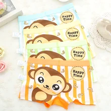 Нижнее белье для мальчиков, новые модные детские трусы-боксеры с рисунком обезьяны, детские трусики для мальчиков 4 шт./партия, для детей от 2 до 10 лет