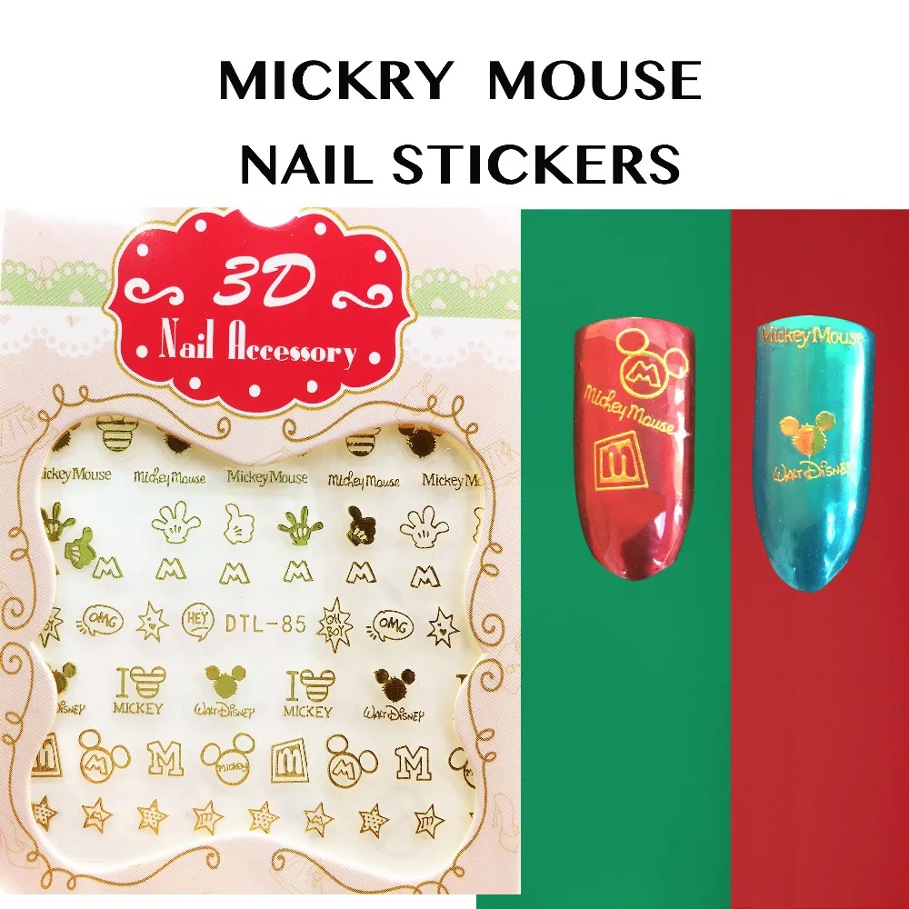 Магазин tessie стикеры 3D на ногти Nail Art для ногтей Микки Маус наклейки Золушка