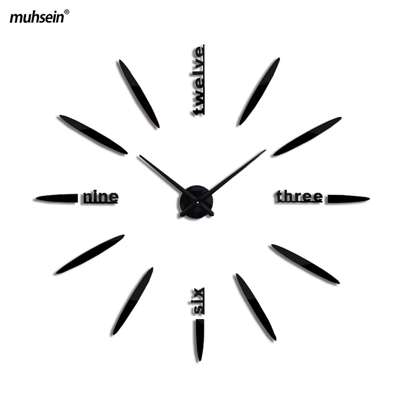 重复modern Creative Acrylic Brief Quartz Mirror Wall Clock Watches Style Home Decor Decoration Living Room Fashion Classic