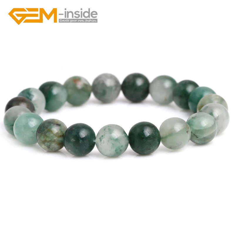 

Natural Bracelet Size: 4/6/8/10mm Green Africa Green Color Chalcedony Round Beaded Fashion Bracelet 7" Women Gifts Wholesale