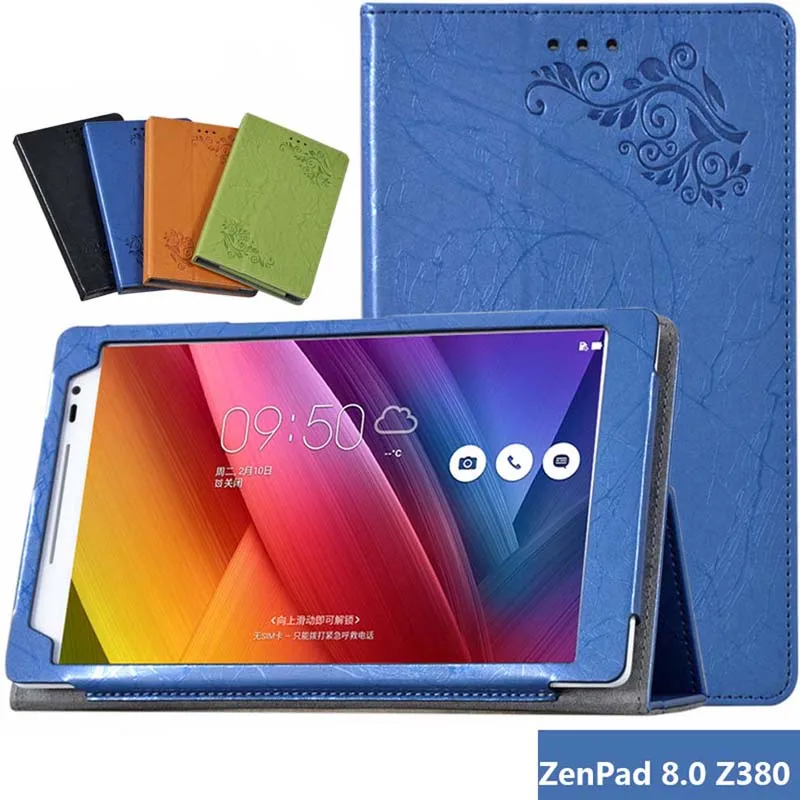 

Luxury Fold Magnetic Closure Print Leather Cover Stand Holder Pouch Case For Asus Zenpad 8.0 Z380 Z380C Z380KL P024 8" Tablet