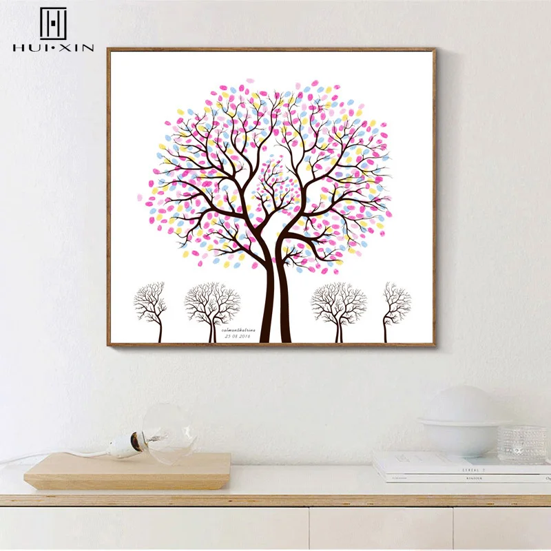 

Delicate Wedding Birthday Baby Shower Party Decoration Gift Guestbook Fingerprint Creative DIY Sweet Souvenir Tree Signature