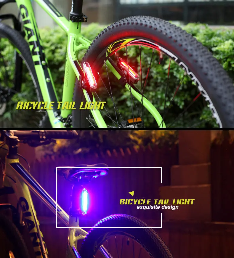 USB Rechargeable Front Rear Bicycle Light Lithium Battery LED Bike Taillight Cycling Helmet Light Lamp Mount Bicycle Accessories (9)