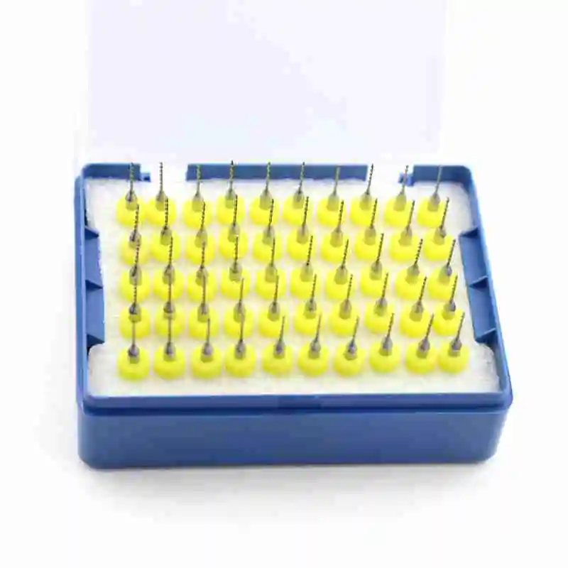 HANGXIN 50pcs Tungsten Carbide PCB Engraving Drill Kit CNC Router Wood Tool Metal Cutting 0.5mm 0.6mm 0.7mm 0.8mm 0.9mm