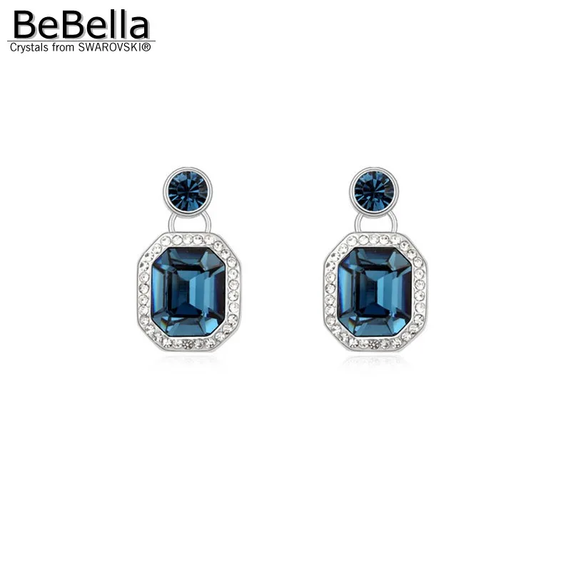 

BeBella square crystal pendant earrings made with Swarovski Elements