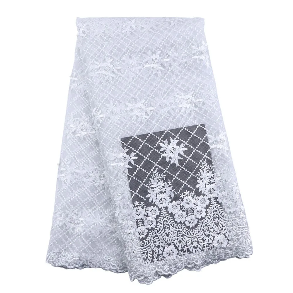 

New Designs African French Lace Fabric High Quality Nigeria african French Net Lace 2018 With Stone and Beaded For Women GF92-2