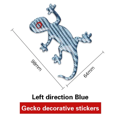 Автомобильные экстерьер 3D Ящерица Геккон углеродное волокно отделкой наклейки Знак наклейки для Audi A3 A4 A5 A6 Q3 Q7 S3 S5 RS3 RS4 автомобильные аксессуары - Название цвета: Left Blue