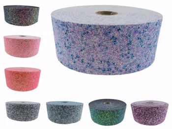 

shipping free 3''75mm 50 yards Chunky Glitter Ribbon Blingbling Soft Fabric Gift Package Handmade Material DIY Hairbow