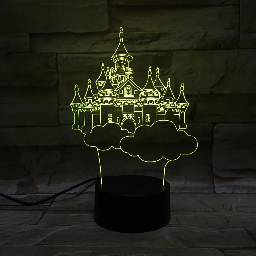 

Baby Girl Bedroom Nightlight Amazing Gifts Dreamlike Castle USB Led Nightlight Lampara As Home Decor Purple Lamp 3D Night Light