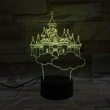 

Baby Girl Bedroom Nightlight Amazing Gifts Dreamlike Castle USB Led Nightlight Lampara As Home Decor Purple Lamp 3D Night Light