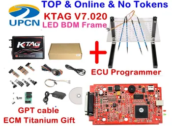

TOP 2.25 KTAG 7.020 + LED BDM Frame V2.23 K-TAG V7.020 Master Version No Token Limit ECU Programming Tool