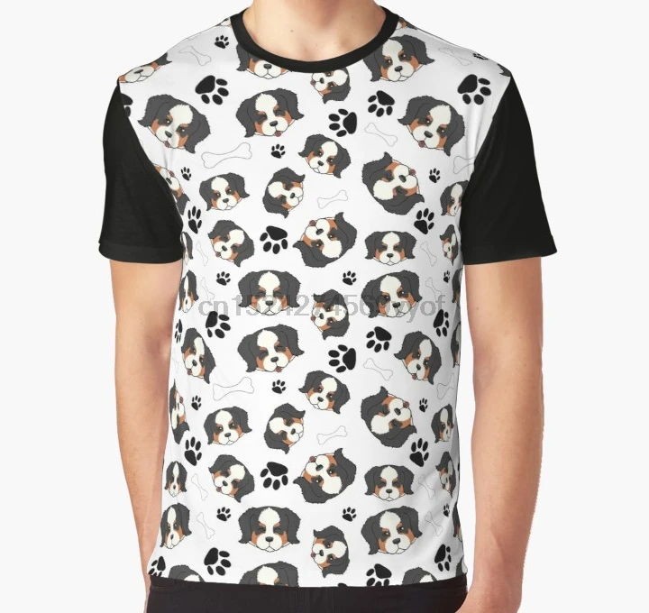 

All Over Print Women T Shirt Men Funny tshirt Bernese Mountain Dog pattern Graphic T-Shirt