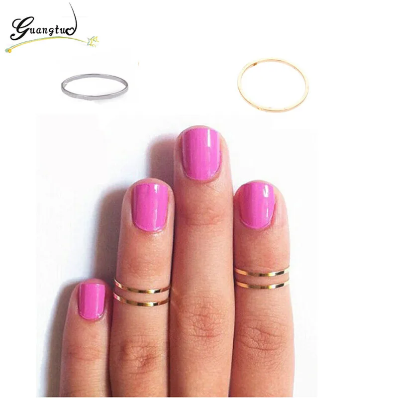 

Simple Fine Jewelry Women Midi Finger Knuckle Ring Decorative Polished Brass Rings Joints Wedding & Engagement Jewelry