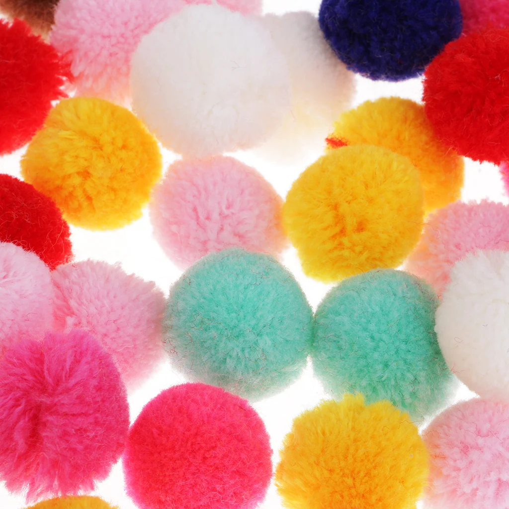 50pcs Creative Mixed Fluff Craft Yarn Pom Poms Balls for DIY Craft Projects