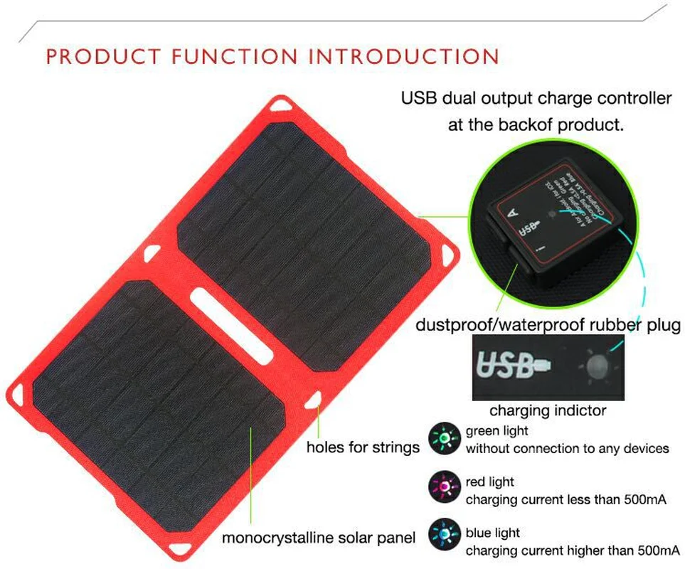 

10W 5.5V Solar Panel Battery Charging Board Waterproof Polycrystalline Storge Energy Universal For Boat Car Motorcycles Charger