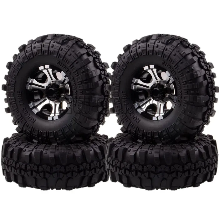 

NEW ENRON 1050-7035 RC 1/10 HSP 4PCS RC CAR TIRES 1.9" Metal Rock Crawler Wheel Rim & 110MM Tyre Tires