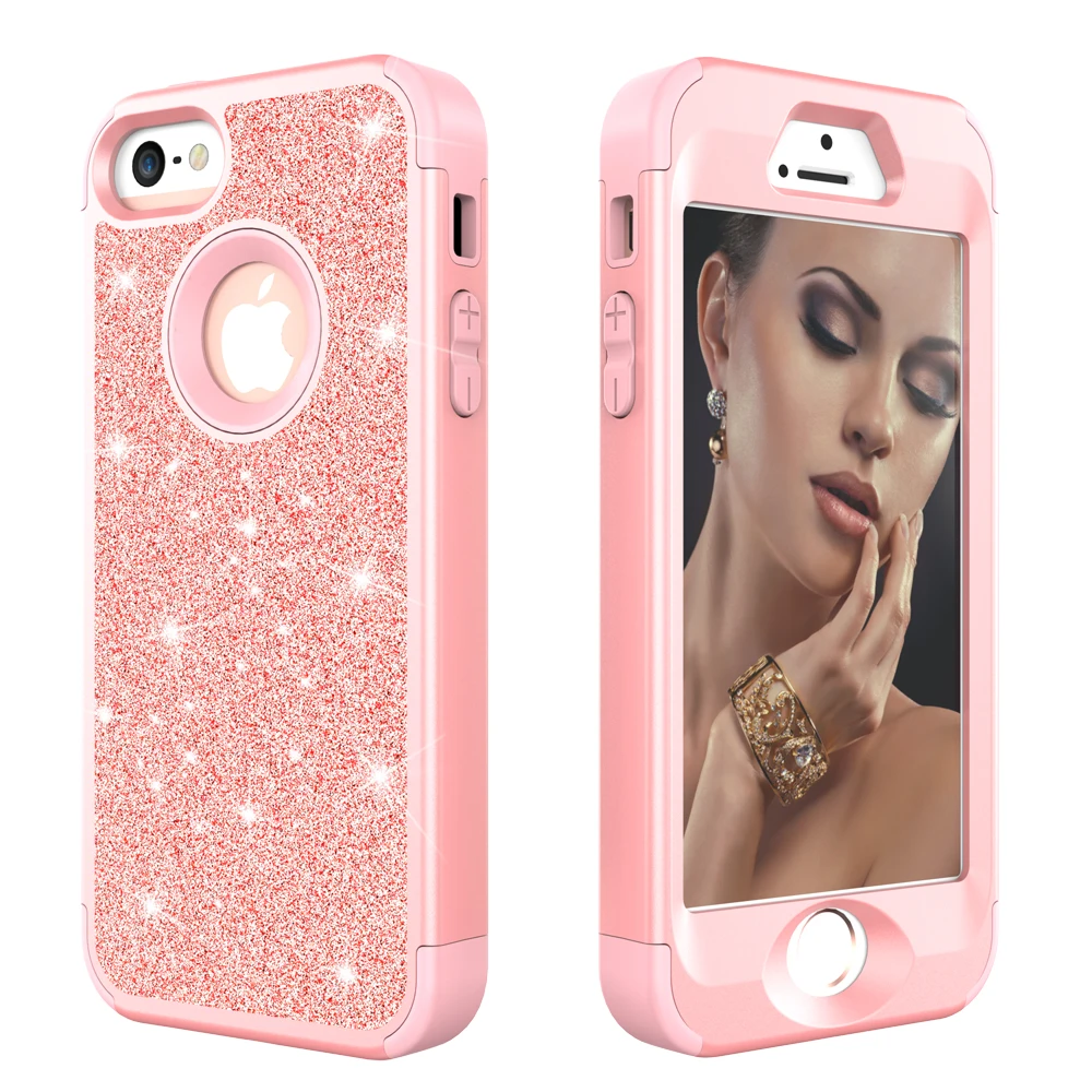 Sluier barsten Uitwerpselen Case For iPhone 5 5S Luxury Bling Armor Shockproof Glitter Sparkle Cover  Soft Silicon PC Hybrid Protect Phone Case for iPhone SE|Phone Case &  Covers| - AliExpress