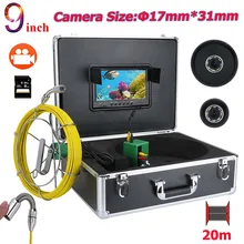 SmartYIBA 9 дюймов DVR труба канализационная инспекционная видеокамера 17 мм 1000tvl камера IP68 Водонепроницаемая с 8G sd-картой для промышленных труб