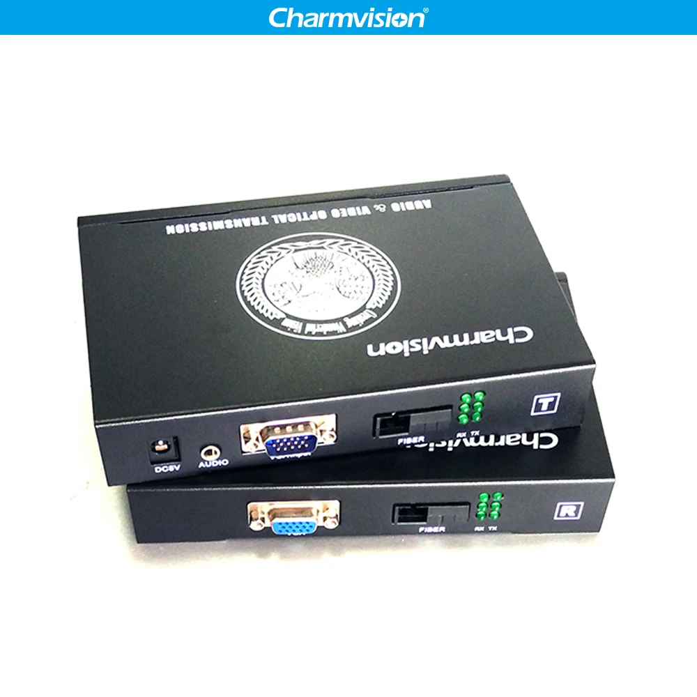 Charmvision EVO-1V 500 м VGA волокно расширить 3,5 мм аудио оптический fiber transceiver одиночный режим одноядерный стерео VGA Оптическое волокно