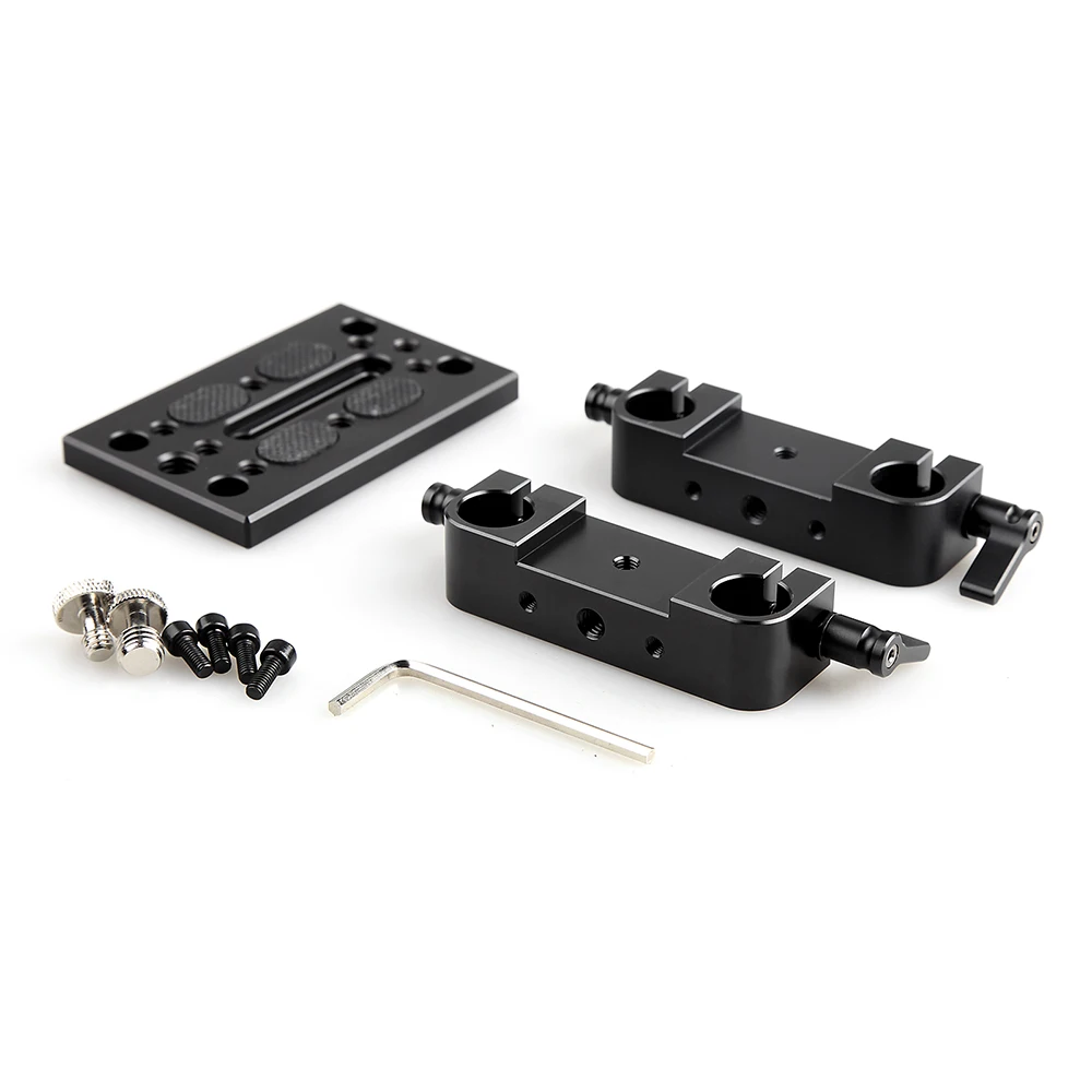 SmallRig Dslr Camera Mounting Plate Baseplate with Dual 15mm Rod Clamp Railblock Support Quick Release Tripod Mount Plate - 1775