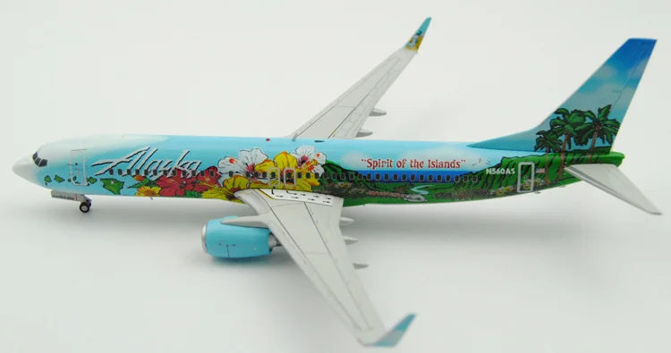 rare Fine Ge iniJets 1: 200 G2ASA399 Alaska Airlines B737-800 / w Alloy aircraft model Collection model Holiday gifts