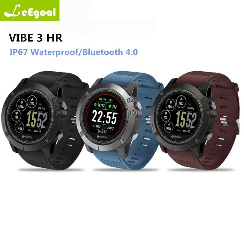 

leegoal VIBE 3 HR Bluetooth Sports Waterprof Smart Watch 1.22'' Call Message Reminder Heart Rate Monitor Blood Pressure Function