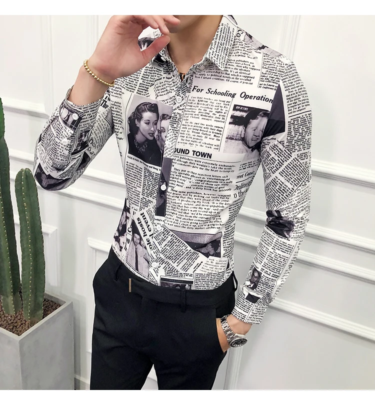 Качество полосатый Футболка с принтом Для мужчин с длинными рукавами Camisa Masculina Chemise Мужская, для общественных мест Для мужчин клуб нарядная рубашка Kemeja Pria 4XL