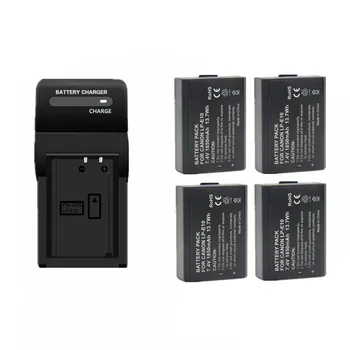 

4pcs LP-E10 LP E10 LPE10 Camera Battery 1850mAh + Charger for Canon EOS 1100D 1200D 1300D Kiss X50 X70 X80 Rebel T3 T5 T6