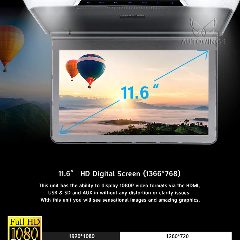 Excellent Full HD 11.6 inch 1920*1080 Car Flip-down Monitor Screen Roof Mount Overhead Monitor Video Player Display IR Headphone Black 8 Excellent Full HD 11.6 inch 1920*1080 Car Flip-down Monitor Screen Roof Mount Overhead Monitor Video Player Display IR Headphone Black 8