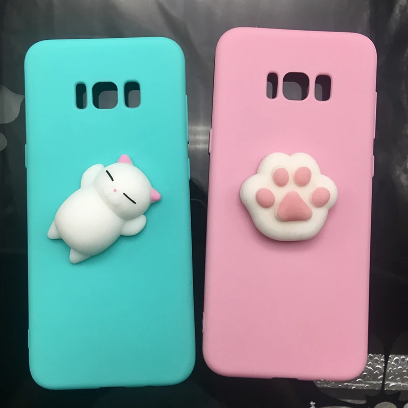 3d Squishy Cat Silicon TPU Soft Cases For Samsung Galaxy S8 S9 plus S7 S6 J3 J5 J7 2017 j510 J710 j310 A6 Candy Back phone Cover (12)
