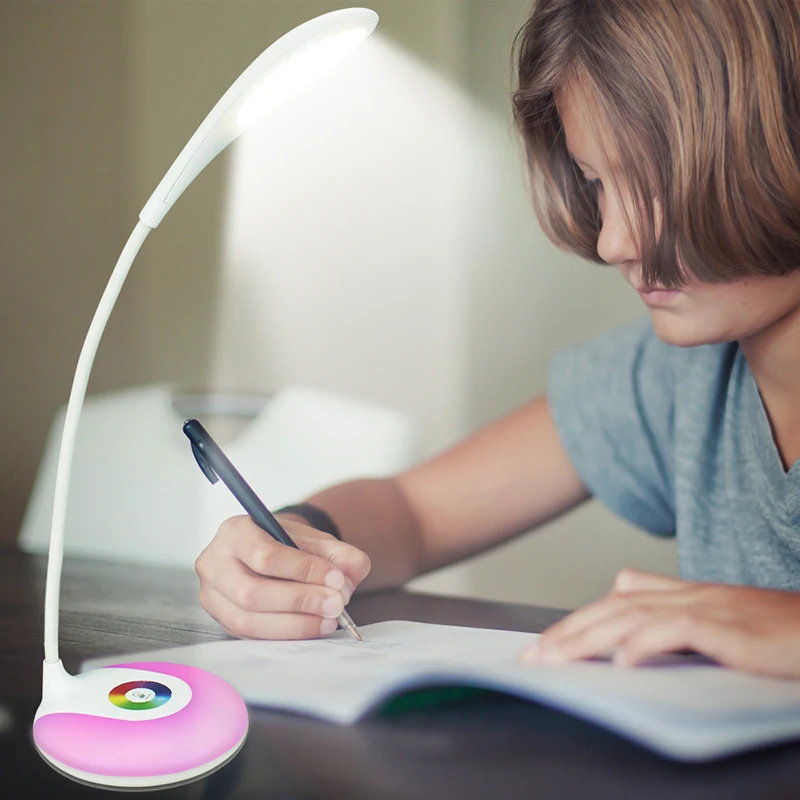 Color ring USB portable funky LED table lamp reading lamp eye protection touch colorful base with touch dimmer on/off switch Color ring USB portable funky LED table lamp reading lamp eye protection touch colorful base with touch dimmer on/off switch