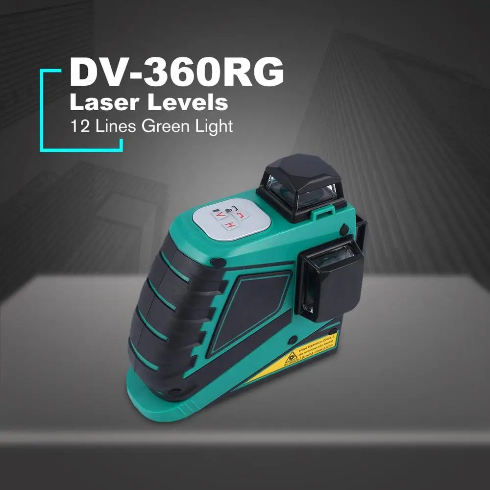 12 Lines 3D Laser Levels Green Light Leveling Instrument Self-leveling Laser Leveler Vertical Horizontal Cross Laser EU